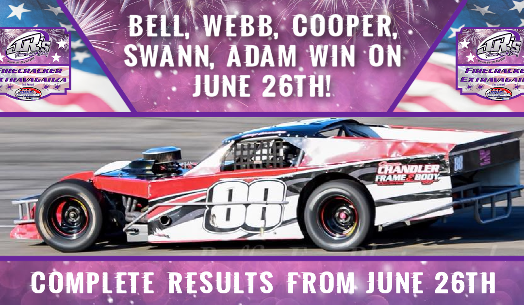 Bell, Webb, Cooper, Swann, Adam win on June 26th!