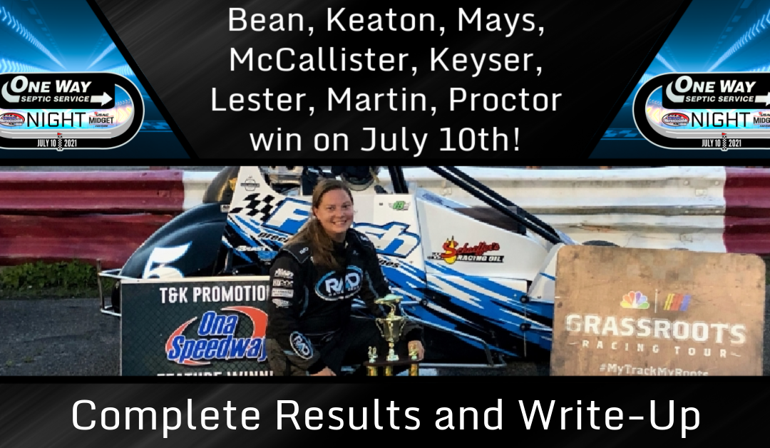 Bean, Keaton, Mays, McCallister, Keyser, Lester, Martin, Proctor win on July 10th!