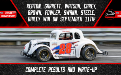 Keaton, Garrett, Watson, Carey, Brown, Fowler, Swann, Steele, Bailey win on September 11th!