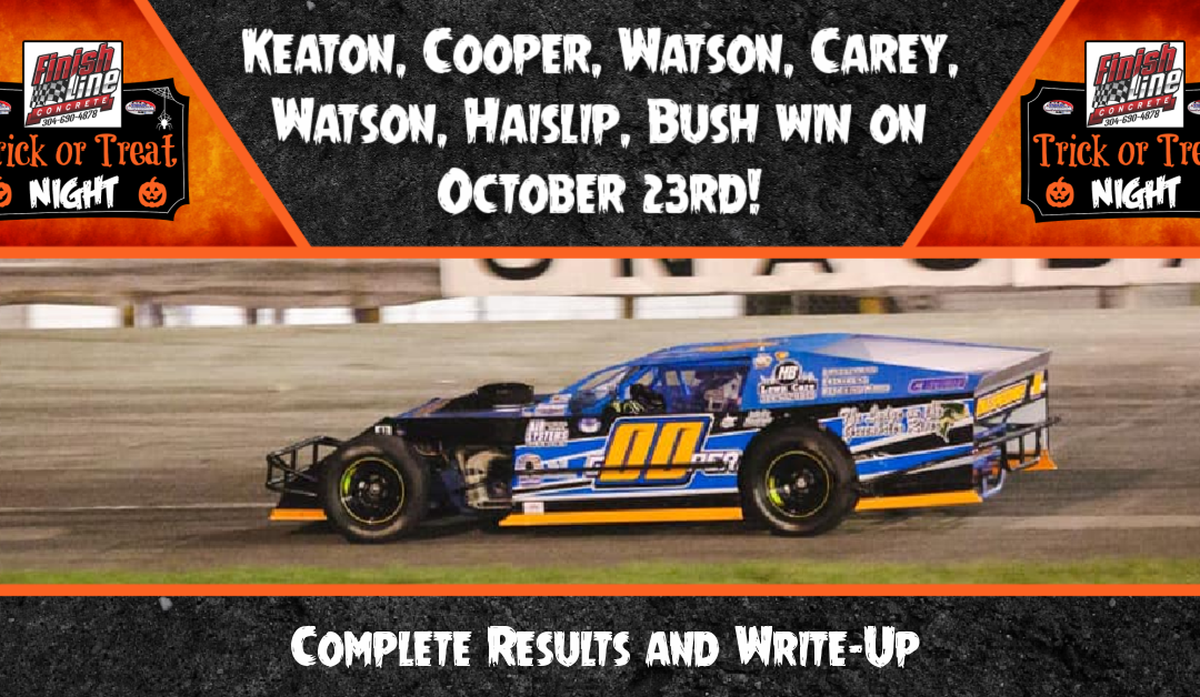 Keaton, Cooper, Watson, Carey, Watson, Haislip, Bush win on October 23rd!