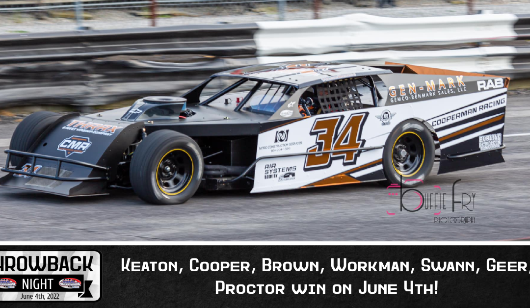 Keaton, Cooper, Brown, Workman, Swann, Geer, Proctor win on June 4th!