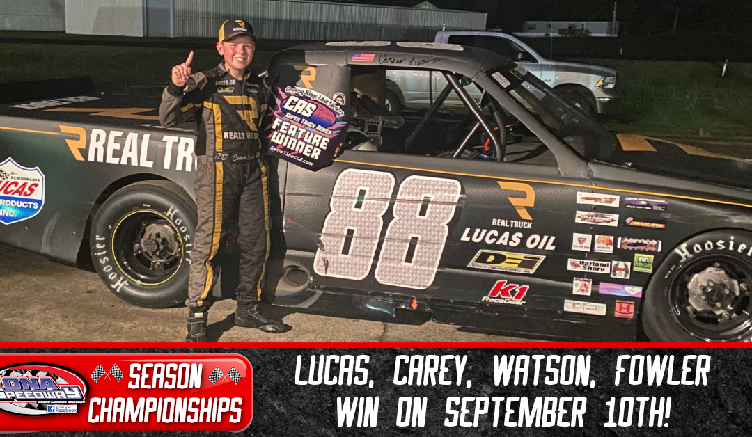 Lucas, Carey, Watson, Fowler win on September 10th!