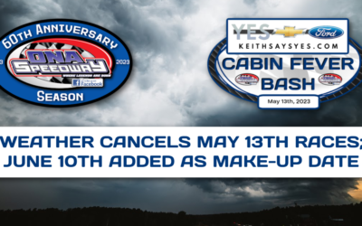 Weather Cancels May 13th Races