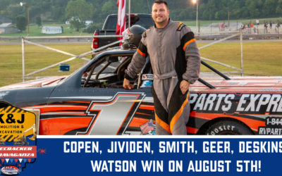 Copen, Jividen, Smith, Geer, Deskins, Watson win on August 5th!