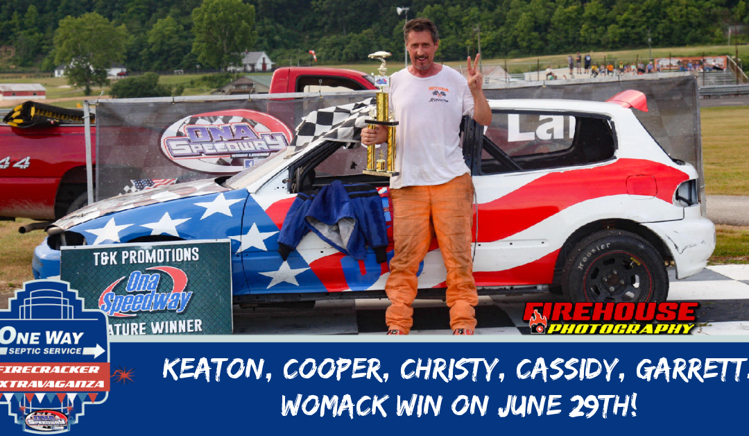 Keaton, Cooper, Christy, Cassidy, Garrett, Womack win on June 29th!