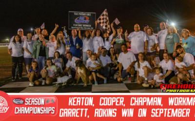 Keaton, Cooper, Chapman, Workman, Garrett, Adkins win on September 21st!