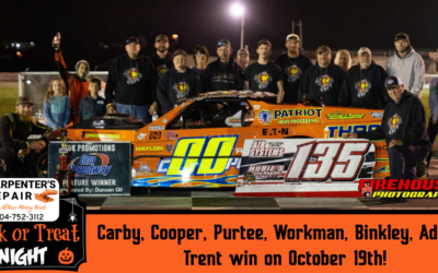 Carby, Cooper, Purtee, Workman, Binkley, Adkins, Trent win on October 19th!