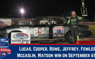 Lucas, Cooper, Rowe, Jeffrey, Fowler, Mccaslin, Watson win on September 6th!