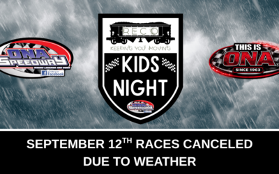 September 12th races canceled due to weather